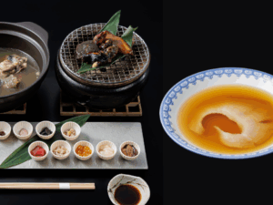 すっぽんお造り・フカヒレ付すっぽん鍋（伝統の味）・すっぽん炭焼セット